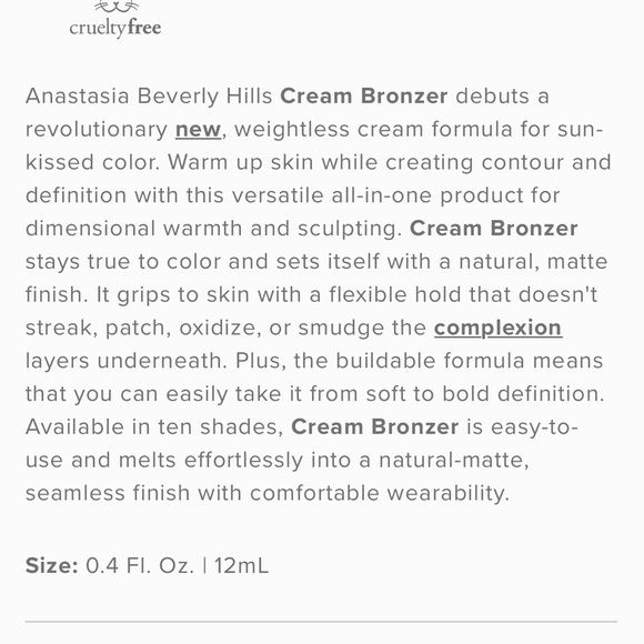 NIB Anastasia Beverly Hills Cream Bronzer in shade Amber - Picture 4 of 4